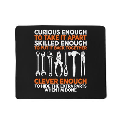 Curious Enough To Take It Apart Car Auto Garage Mechanic Mousepad