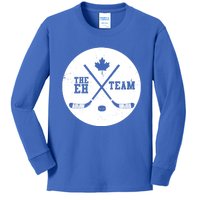 Canada Eh Team Cool Hockey Cool Gift Kids Long Sleeve Shirt