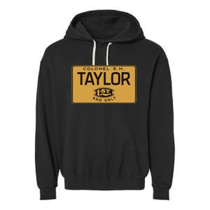 Colonel Eh Taylor Bourbon Whiskey Badge Garment-Dyed Fleece Hoodie