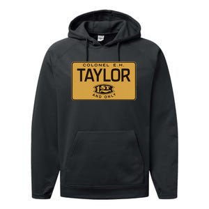 Colonel Eh Taylor Bourbon Whiskey Badge Performance Fleece Hoodie