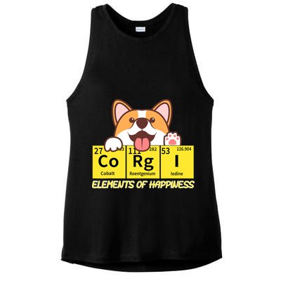 Corgi Elements Tab Of Happiness Funny For Corgi Mom And Dad Ladies PosiCharge Tri-Blend Wicking Tank
