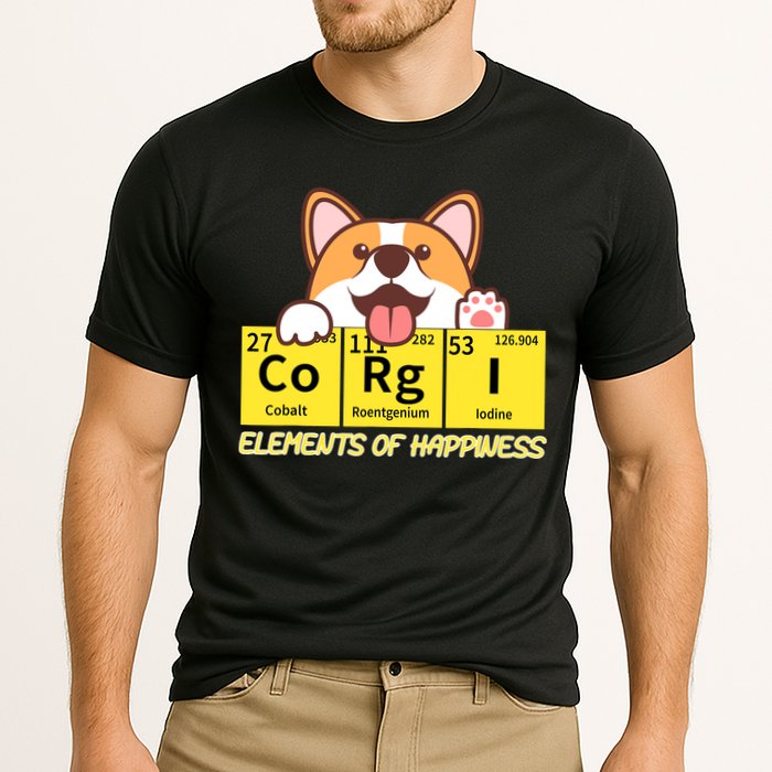 Corgi Elements Tab Of Happiness Funny For Corgi Mom And Dad Performance Shirt