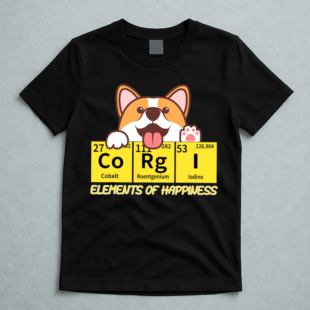 Corgi Elements Tab Of Happiness Funny For Corgi Mom And Dad T-Shirt