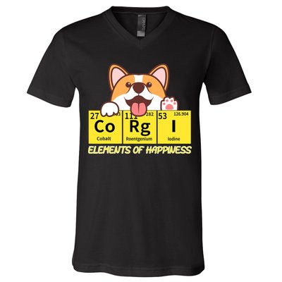 Corgi Elements Tab Of Happiness Funny For Corgi Mom And Dad V-Neck T-Shirt
