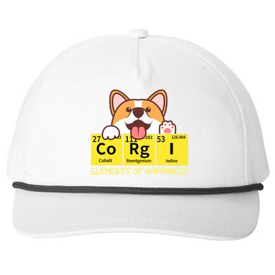 Corgi Elements Tab Of Happiness Funny For Corgi Mom And Dad Snapback Five-Panel Rope Hat