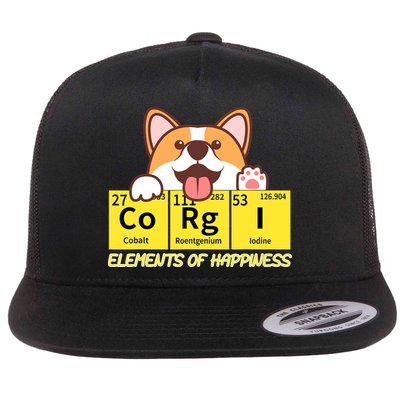Corgi Elements Tab Of Happiness Funny For Corgi Mom And Dad Flatbill Hat
