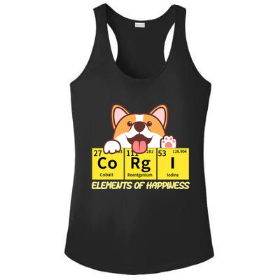 Corgi Elements Tab Of Happiness Funny For Corgi Mom And Dad Ladies PosiCharge Competitor Racerback Tank