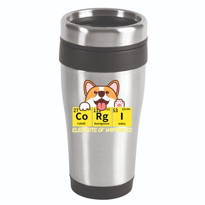 Corgi Elements Tab Of Happiness Funny For Corgi Mom And Dad 16oz Travel Tumbler