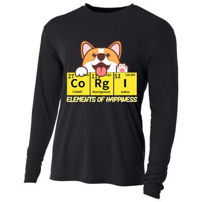 Corgi Elements Tab Of Happiness Funny For Corgi Mom And Dad Cooling Performance Long Sleeve Crew