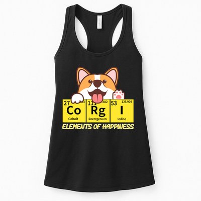 Corgi Elements Tab Of Happiness Funny For Corgi Mom And Dad Womens Tank Top