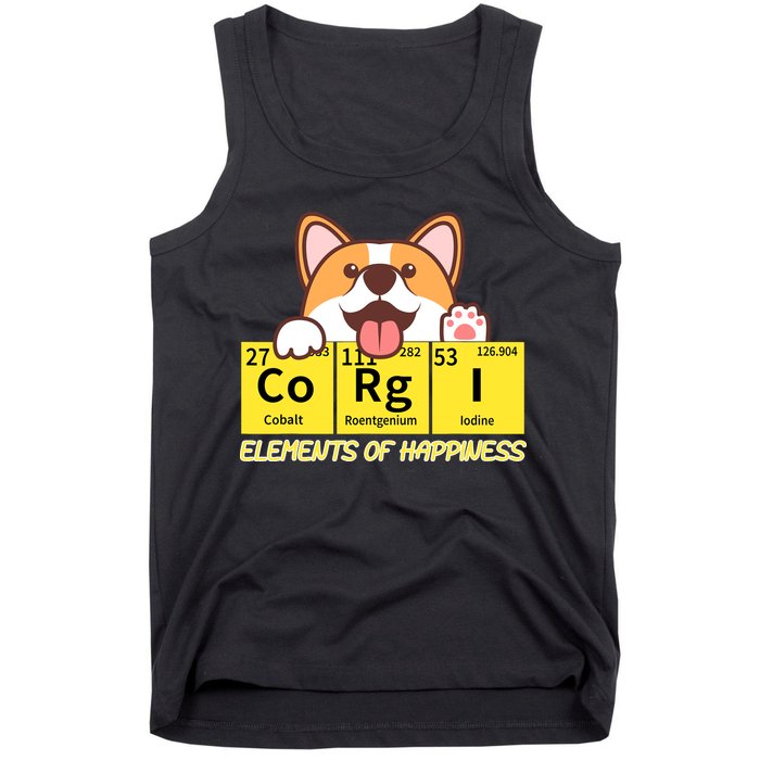 Corgi Elements Tab Of Happiness Funny For Corgi Mom And Dad Tank Top