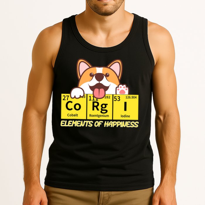 Corgi Elements Tab Of Happiness Funny For Corgi Mom And Dad Tank Top