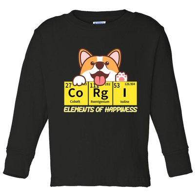Corgi Elements Tab Of Happiness Funny For Corgi Mom And Dad Toddler Long Sleeve Shirt