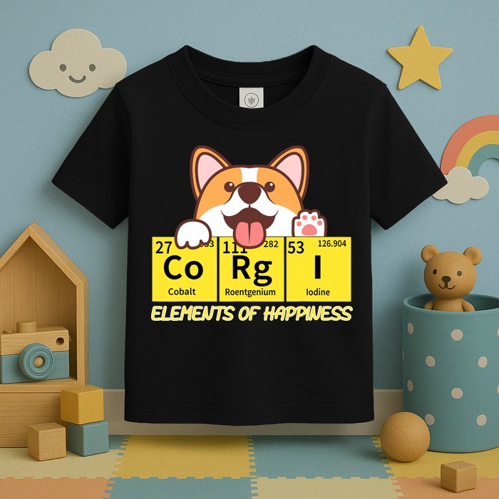 Corgi Elements Tab Of Happiness Funny For Corgi Mom And Dad Toddler T-Shirt
