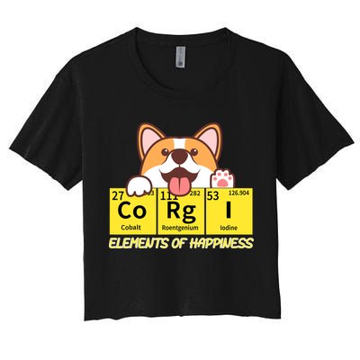 Corgi Elements Tab Of Happiness Funny For Corgi Mom And Dad Crop Top