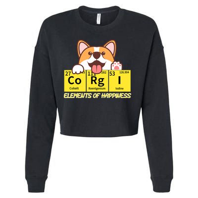 Corgi Elements Tab Of Happiness Funny For Corgi Mom And Dad Cropped Pullover Crew