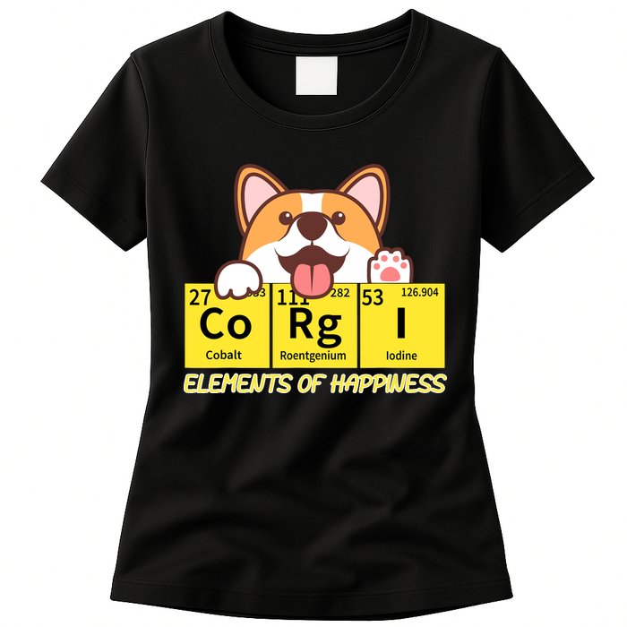 Corgi Elements Tab Of Happiness Funny For Corgi Mom And Dad Womens T-Shirt