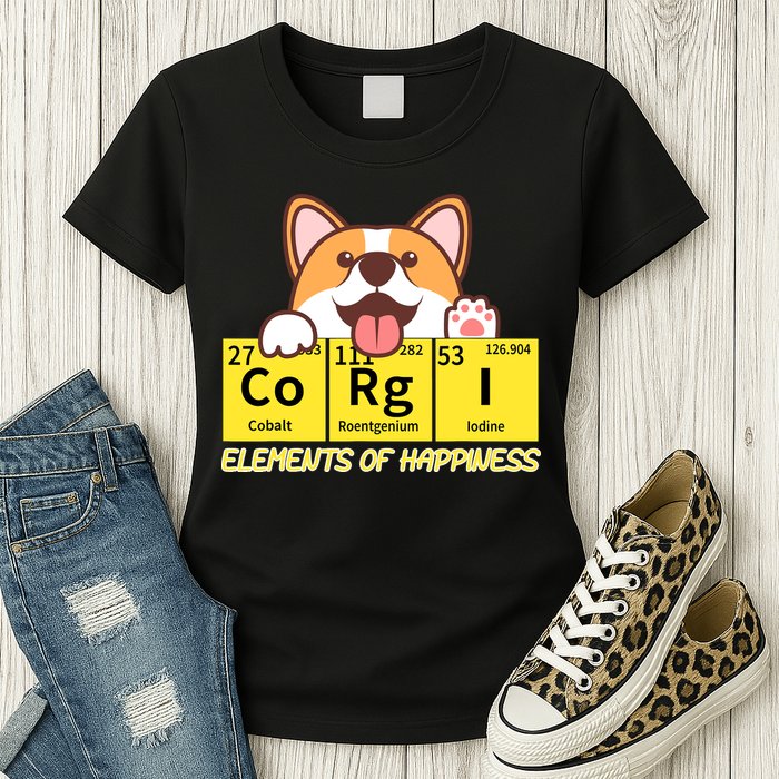 Corgi Elements Tab Of Happiness Funny For Corgi Mom And Dad Womens T-Shirt
