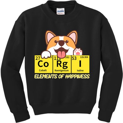 Corgi Elements Tab Of Happiness Funny For Corgi Mom And Dad Kids Sweatshirt