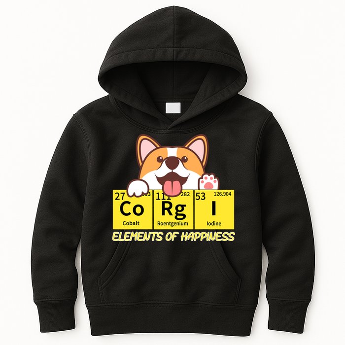 Corgi Elements Tab Of Happiness Funny For Corgi Mom And Dad Kids Hoodie