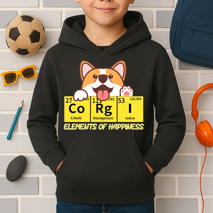 Corgi Elements Tab Of Happiness Funny For Corgi Mom And Dad Kids Hoodie