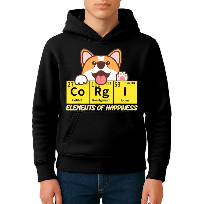 Corgi Elements Tab Of Happiness Funny For Corgi Mom And Dad Kids Hoodie