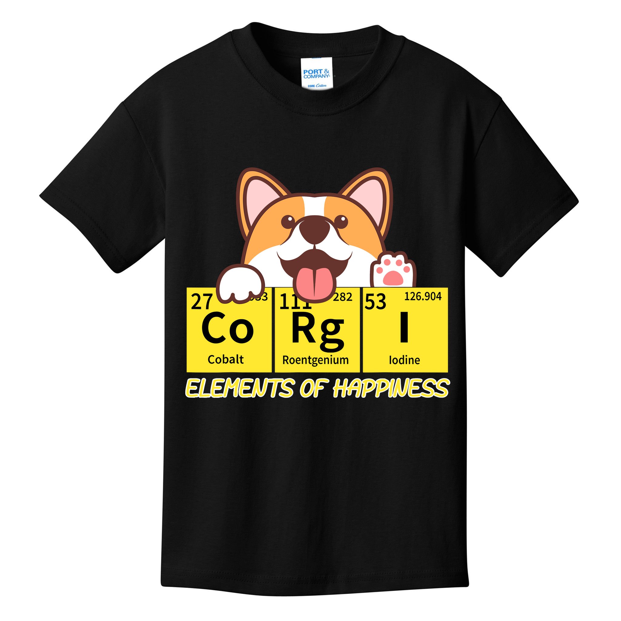 Corgi Elements Tab Of Happiness Funny For Corgi Mom And Dad Kids T-Shirt