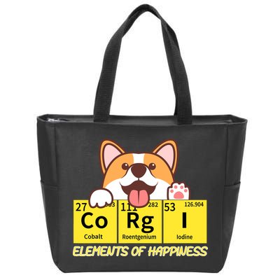 Corgi Elements Tab Of Happiness Funny For Corgi Mom And Dad Zip Tote Bag