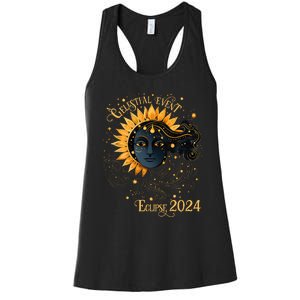 Celestial Event Total Solar Eclipse Girl April 8 2024 Women's Racerback Tank