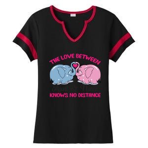 Cute Elephant The Love Between Aunt And Niece Funny Gift Ladies Halftime Notch Neck Tee