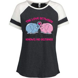 Cute Elephant The Love Between Aunt And Niece Funny Gift Enza Ladies Jersey Colorblock Tee