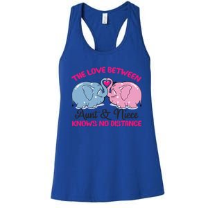 Cute Elephant The Love Between Aunt And Niece Funny Gift Women's Racerback Tank