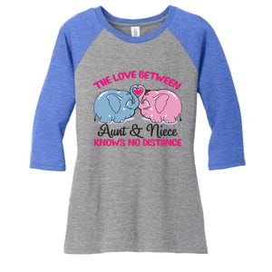 Cute Elephant The Love Between Aunt And Niece Funny Gift Women's Tri-Blend 3/4-Sleeve Raglan Shirt