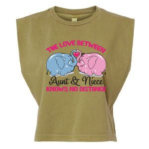 Cute Elephant The Love Between Aunt And Niece Funny Gift Garment-Dyed Women's Muscle Tee