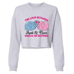 Cute Elephant The Love Between Aunt And Niece Funny Gift Cropped Pullover Crew