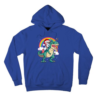 Christmas Evil Unicorn Riding T Rex Dinosaur Deer Gift Hoodie