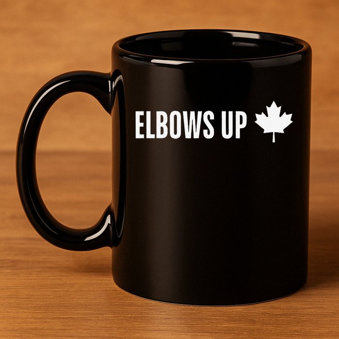 Canadian Elbows Up 2025 Canada Reacts 11oz C Handle Ceramic Mug