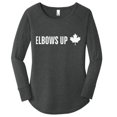 Canadian Elbows Up 2025 Canada Reacts Women's Perfect Tri Tunic Long Sleeve Shirt