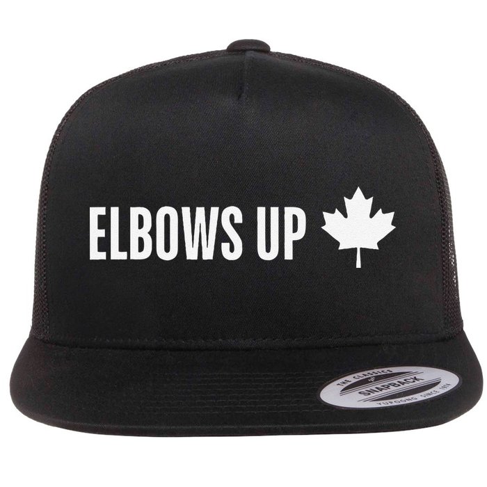 Canadian Elbows Up 2025 Canada Reacts Flat Bill Trucker Hat
