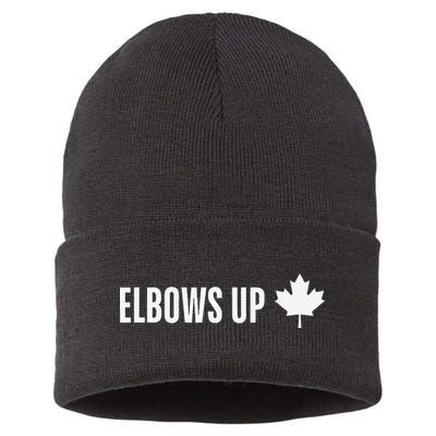 Canadian Elbows Up 2025 Canada Reacts Sustainable Knit Beanie