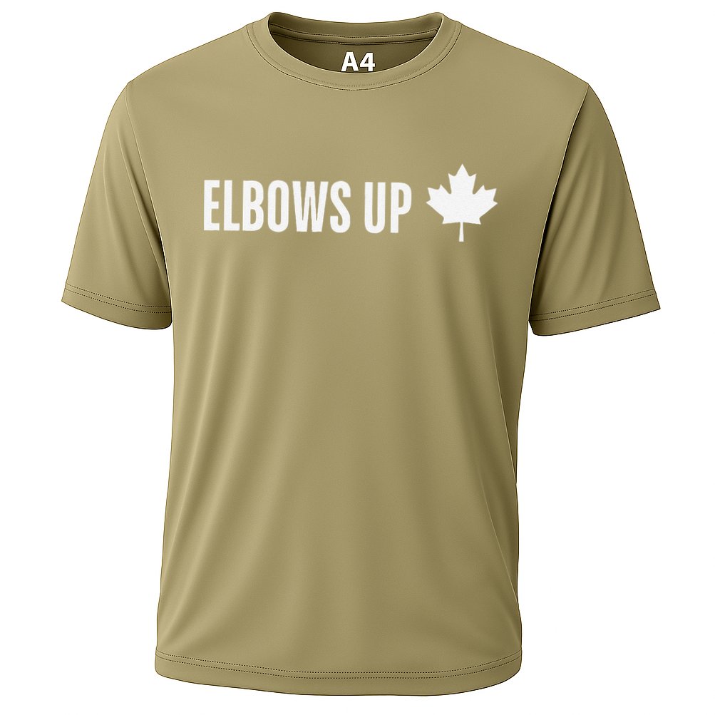 Canadian Elbows Up 2025 Canada Reacts Cooling Performance Crew T-Shirt