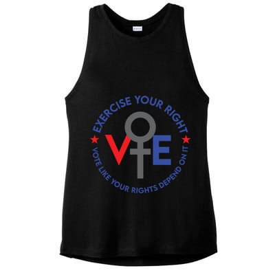 Cool Election Vote Like Your Rights Depend On It Ladies PosiCharge Tri-Blend Wicking Tank