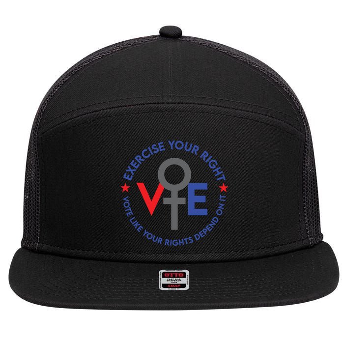 Cool Election Vote Like Your Rights Depend On It 7 Panel Mesh Trucker Snapback Hat