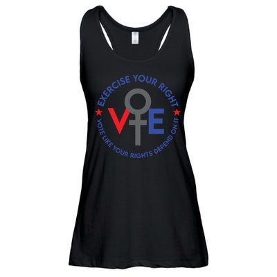 Cool Election Vote Like Your Rights Depend On It Ladies Essential Flowy Tank