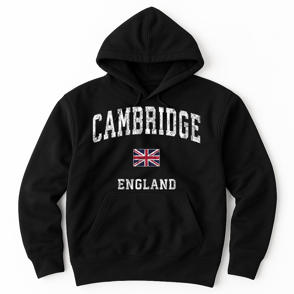 Cambridge England Vintage Athletic Sports Design Hoodie