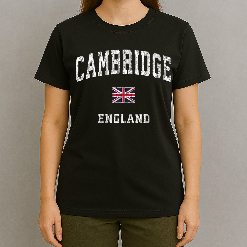 Cambridge England Vintage Athletic Sports Design T-Shirt