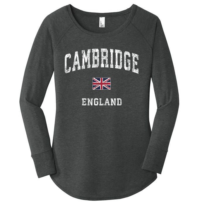 Cambridge England Vintage Athletic Sports Design Women's Perfect Tri Tunic Long Sleeve Shirt