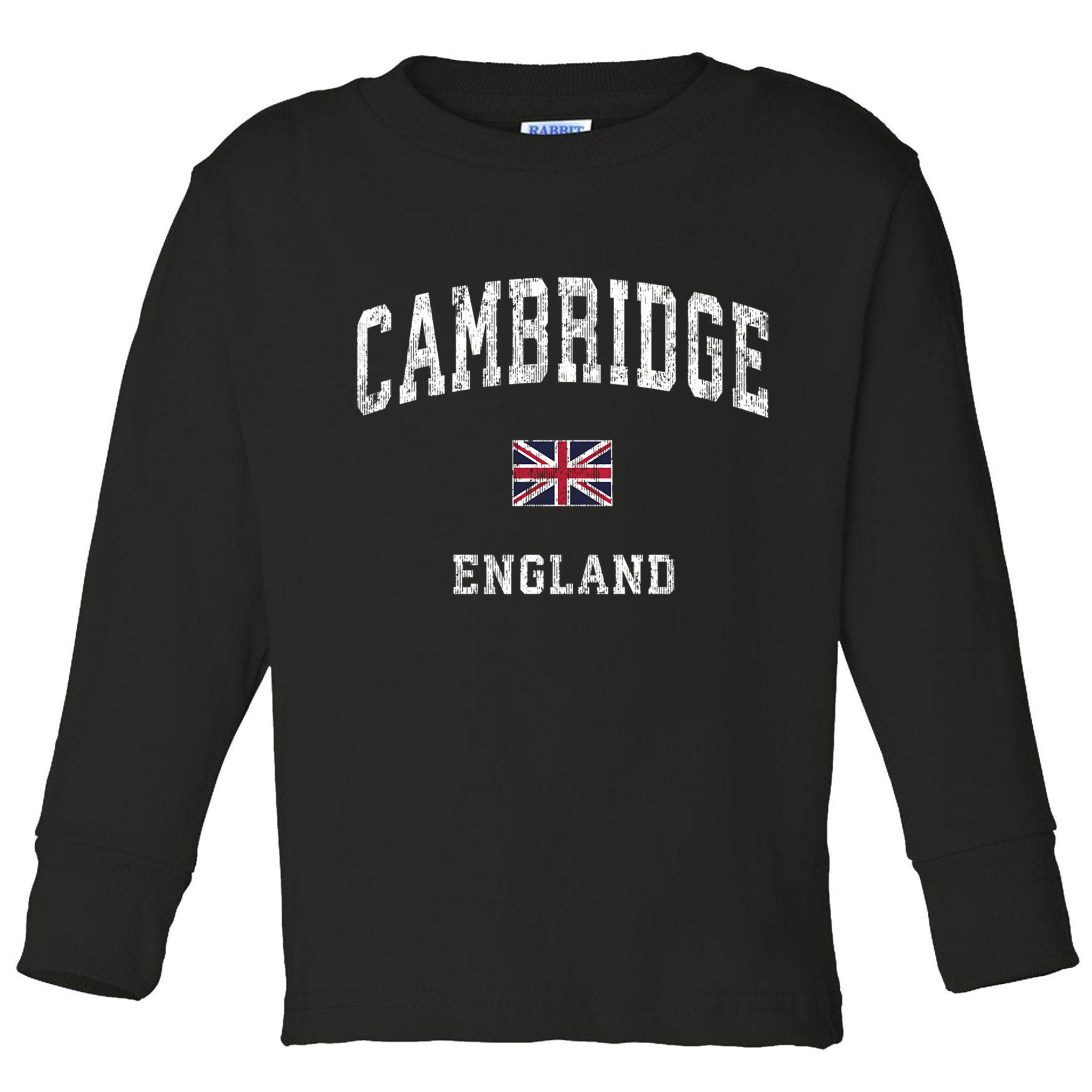 Cambridge England Vintage Athletic Sports Design Toddler Long Sleeve Shirt