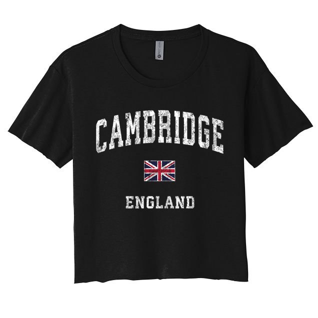 Cambridge England Vintage Athletic Sports Design Women's Crop Top Tee