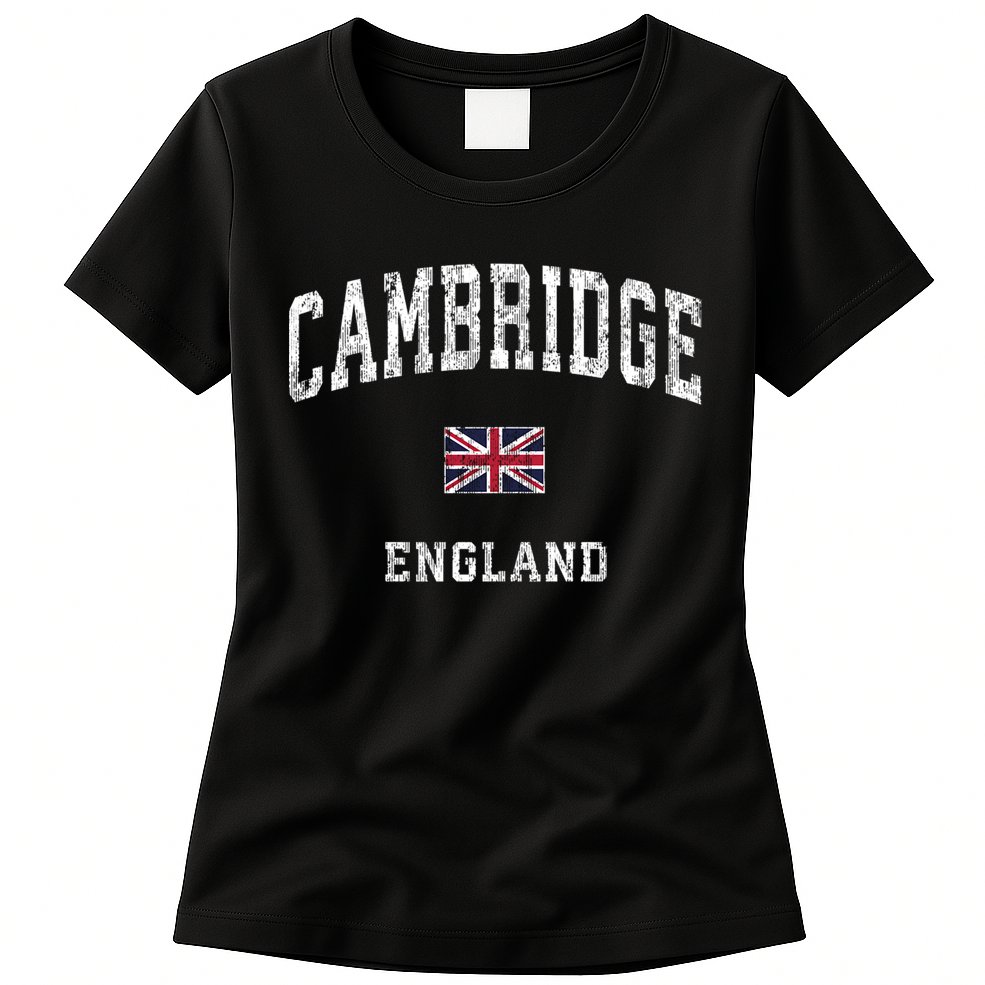 Cambridge England Vintage Athletic Sports Design Womens T-Shirt
